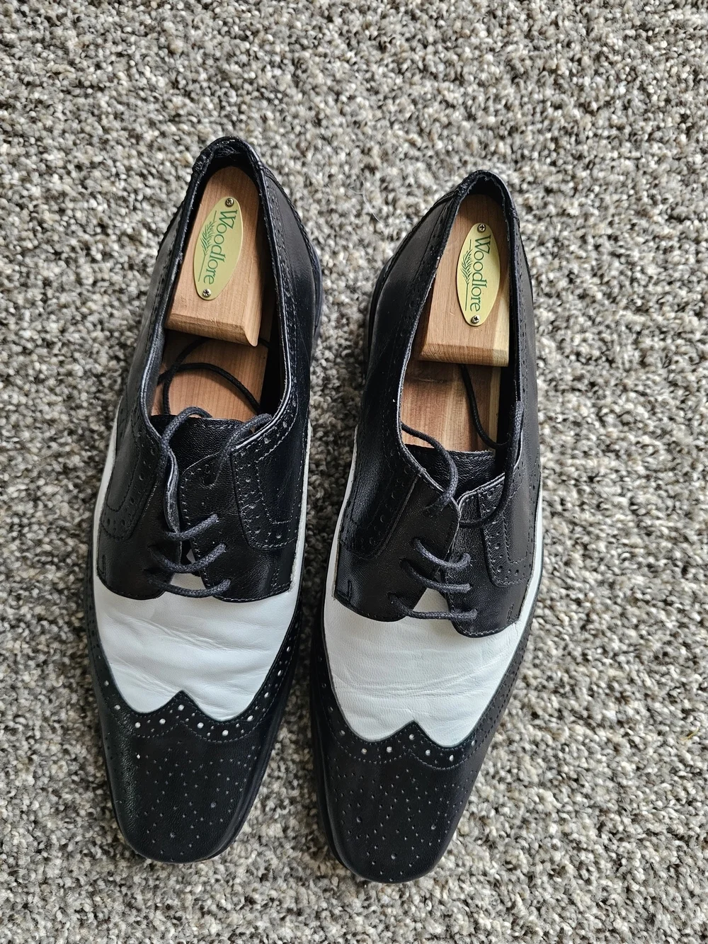 Stacy Adams Men’s Black & White Wingtip Dress Shoes